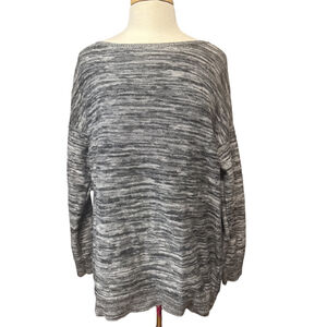 LOFT Gray White Marled Crew Neck Sweater XL
